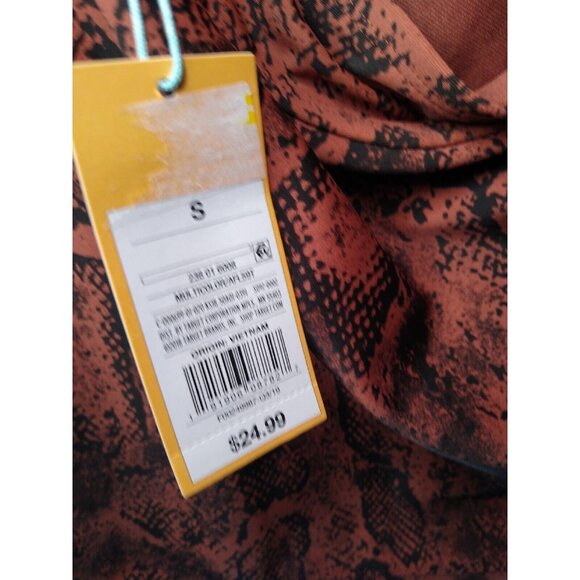 Kona Sol Women's S Snake Print U-Wire Halter Tankini Swim Top Brown & Black NWT - Picture 5 of 8